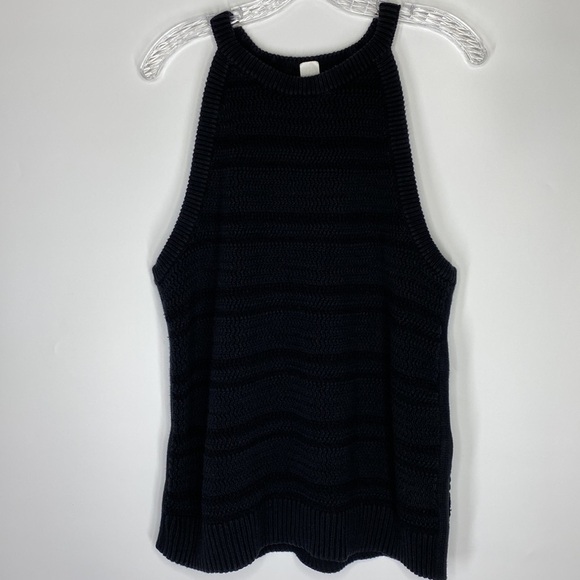 Gap Black Halter High Neck Knit Tank Top XXL - Picture 1 of 4